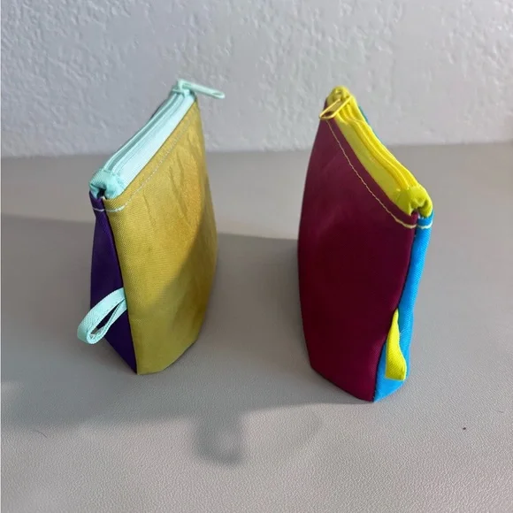 Handmade Water-Repellent Nylon Vacation Colorblock Go Pouch Solid Colored Set - Picture 9 of 16